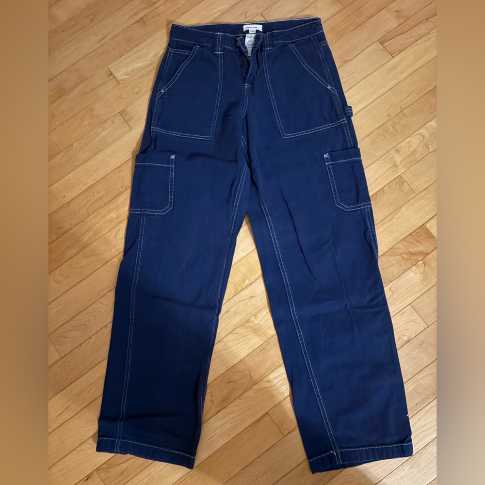 Garage Navy Straight Leg Pants